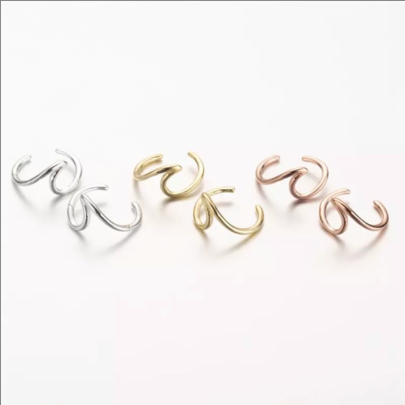 Ocean Wave Ear Cuff Fake Conch/Cartilage Earring Clips On - No Piercing Needed! - Picture 4 of 9